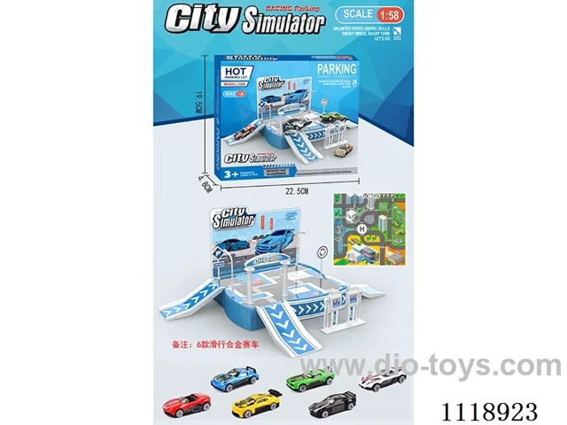 Parking lot (6 PCS sliding alloy racing car)
