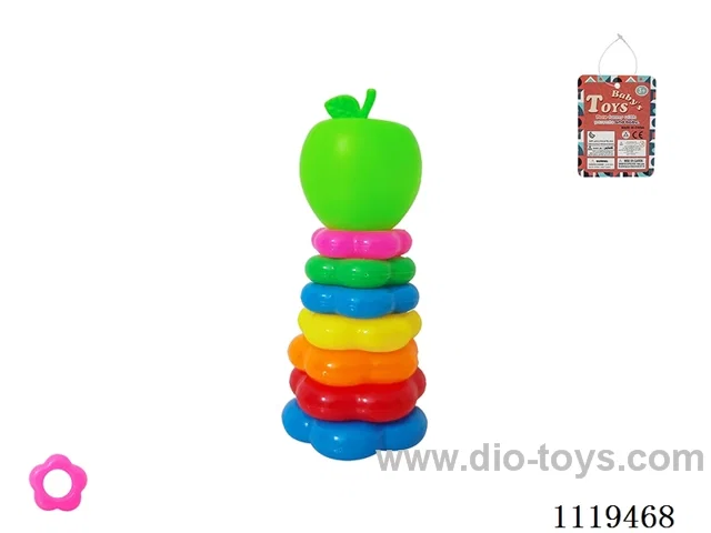 7 layer Plum Blossom Rainbow Ring (Apple)