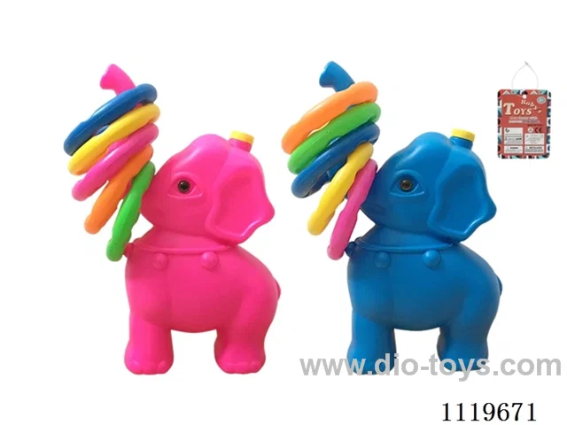 Elephant game ring (with 5 rings) Blue, pink mixed ring color random