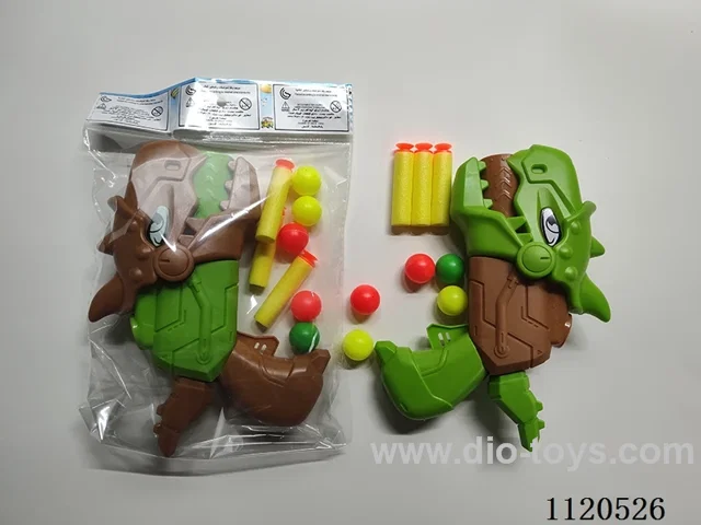 Two-color mixed EVA Ping Pong Dinosaur gun