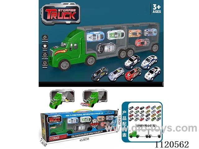 Taxi container storage truck with 6 alloy pull-back cars