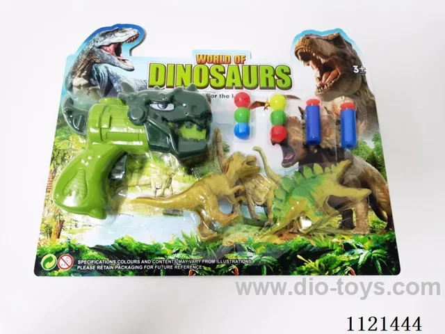Dinosaur soft ball ping-pong gun