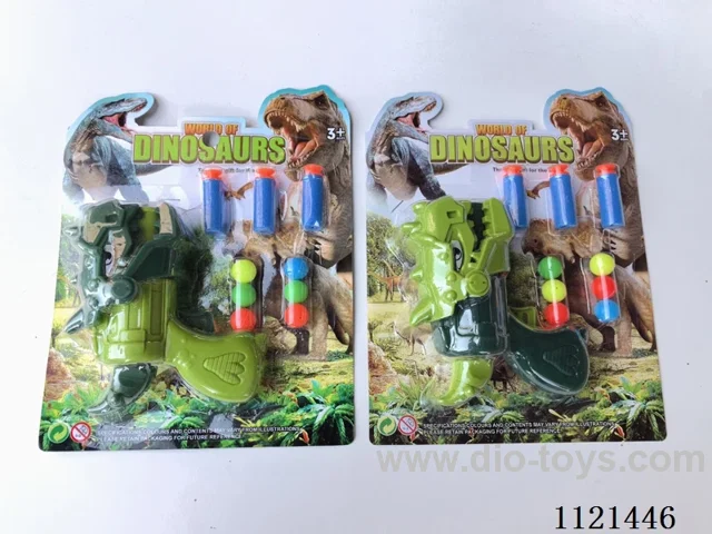 Dinosaur soft ball ping-pong gun