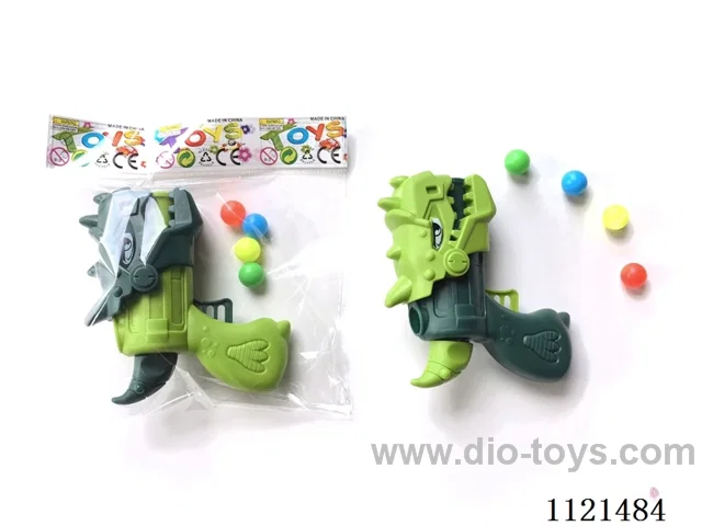 Dinosaur soft ball ping-pong gun