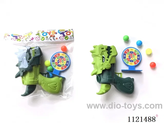 Dinosaur soft ball ping-pong gun