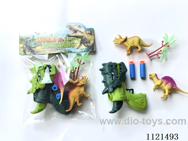 Dinosaur soft ball ping-pong gun