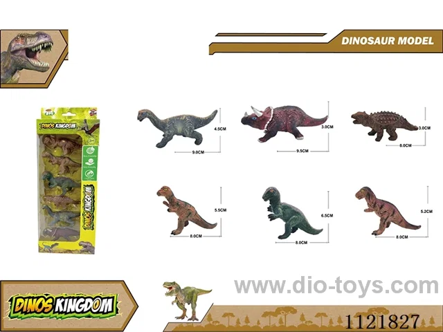6PCS packed with 8CM dinosaur (solid)