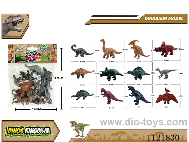 3 inch dinosaur 12PCS mixed pack (solid)