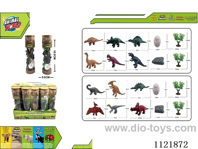 3 inch dinosaur 6PCS + small rocks + haystacks + dinosaur eggs 10PCS
