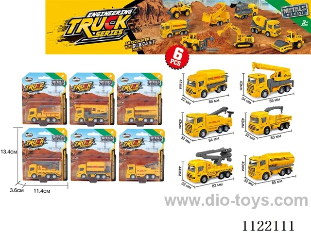 1:64 Engineering alloy car /6 mixed