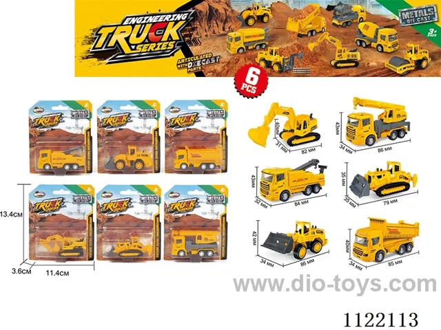 1:64 Engineering alloy car /6 mixed