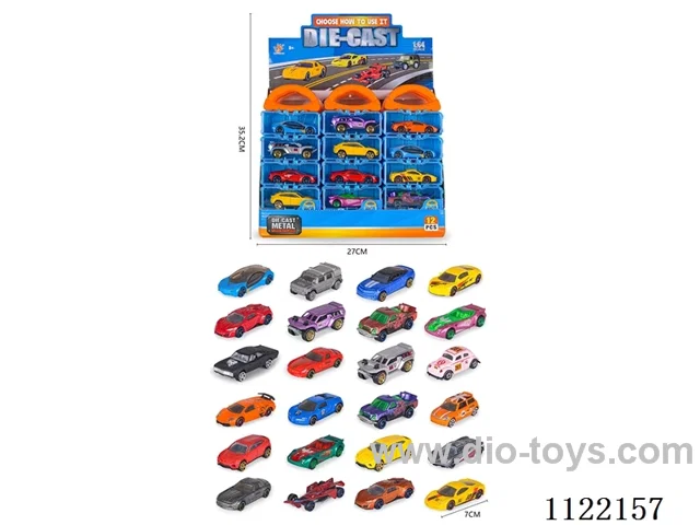 1:64 sliding alloy car 5PCS (12 types of mixed) hand box packaging