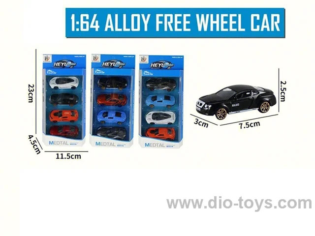 1:64 sliding alloy car 4PCS