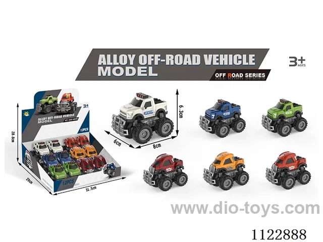 Alloy inertial off-road vehicle 12PCS (6 models)/box