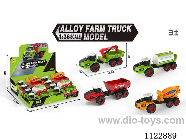 Alloy inertia farmer truck 8PCS (4 models)/box