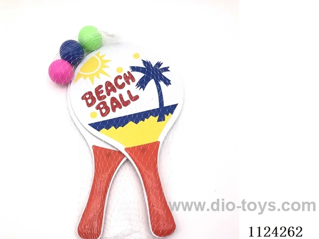 Three balls and two beach bats