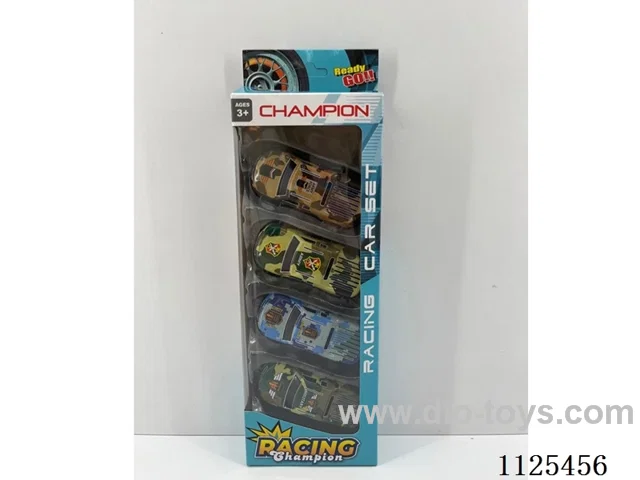 4PCS pull-back iron cars