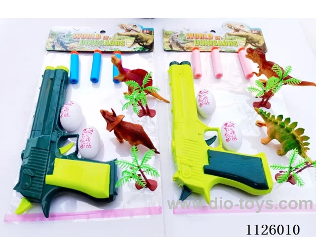 Softball guns with dinosaurs