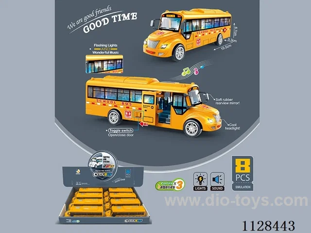 Flashing Inertia School Bus (8pcs) included battery