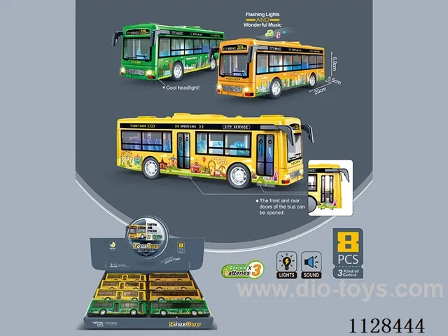 Flashing Inertia Tourist Bus (8pcs)