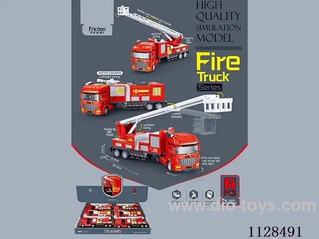 Simulation model inertia fire truck series (6pcs)