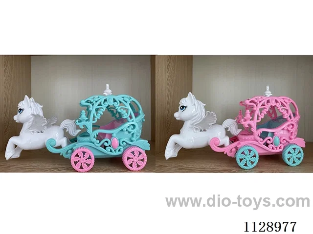 Pull-wire lighted flying carriages