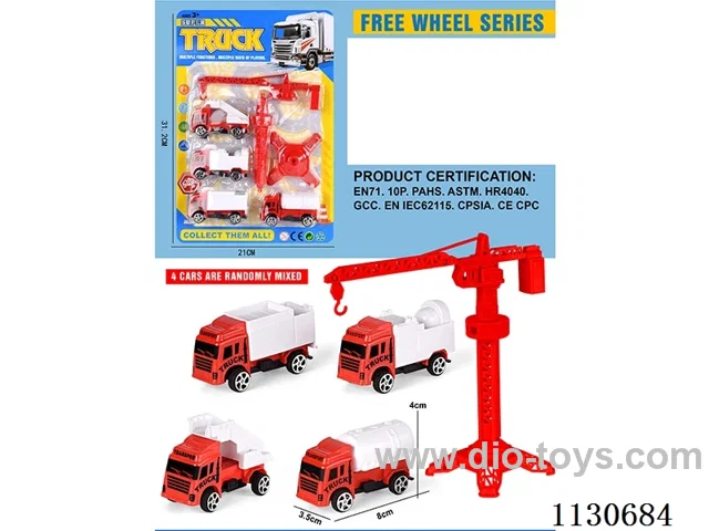 Glide set fire truck 4 cars + accessories
