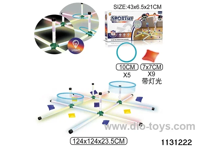 Lights throwing sandbag holder + ring game