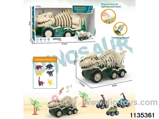 Sliding Dinosaur Car with Lights and Music