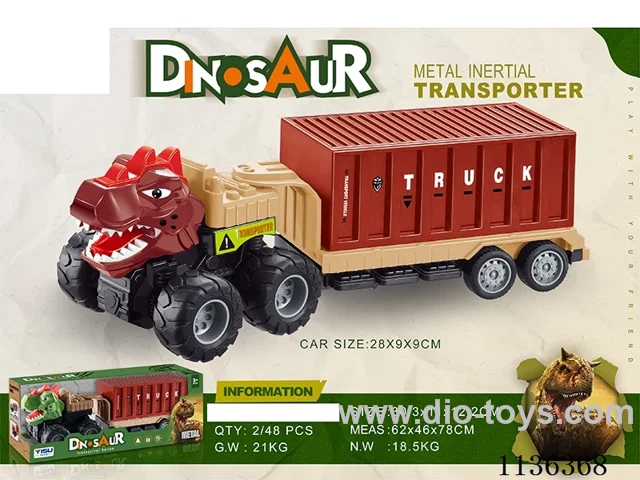 Dual Inertia Alloy Dinosaur Cargo Vehicle