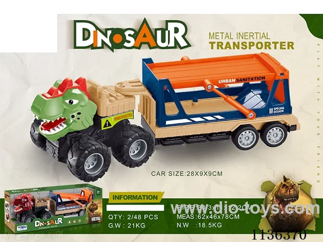 Dual Inertia Alloy Dinosaur Cargo Vehicle