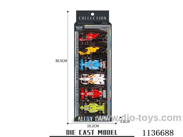 No.10 4 Formula Cars + 1 Red Helicopter + 1 Yellow Helicopter