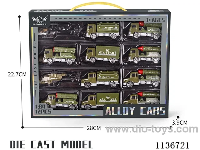 No.1 long headed military gun carriage + army green helicopter + No.2 short headed military gun carriage + black helicopter