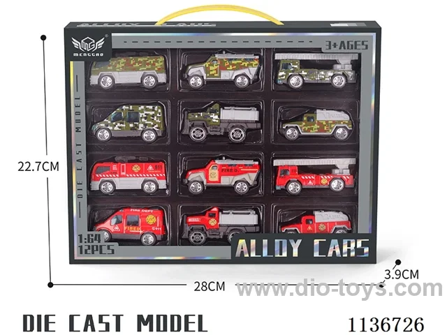 No.11 Military Car + No.12 Red Fire Engine