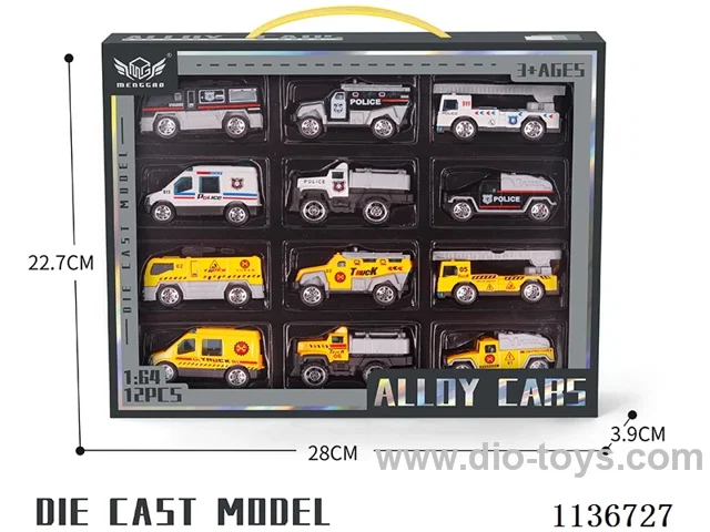No.13 Yellow fire engine + No.14 Police car