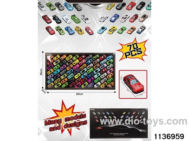 70pcs Sliding Alloy Car