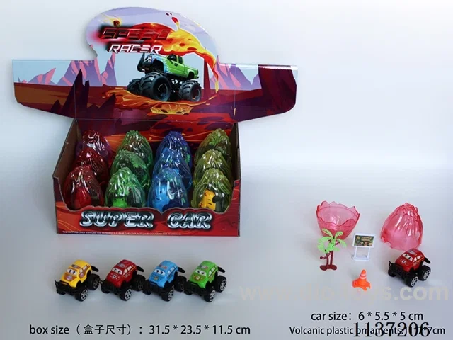 Police Car Scene Toys (pull back) Volcano Shell 12pcs