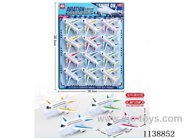 4 Colour Pull Back Planes 12pcs