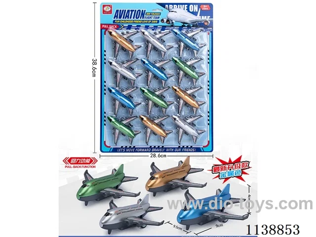 Pull Back Plane 4 Colours (Metallic) 12pcs