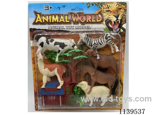 6 PVC animals + accessories