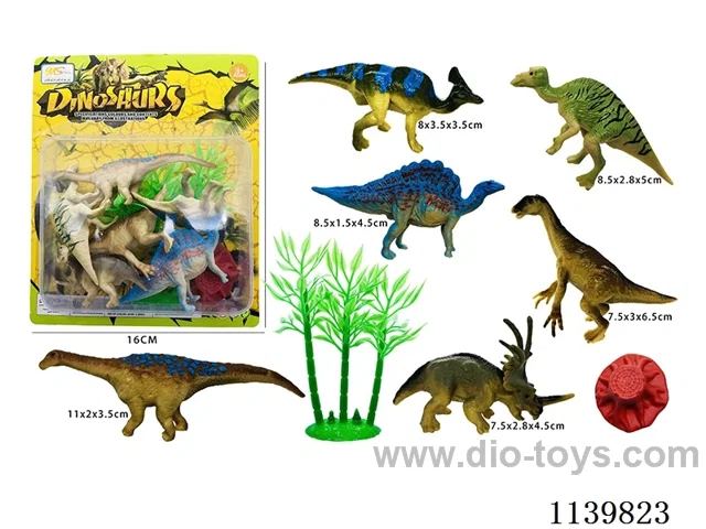 6 Painted Dinosaurs Set (8PCS)