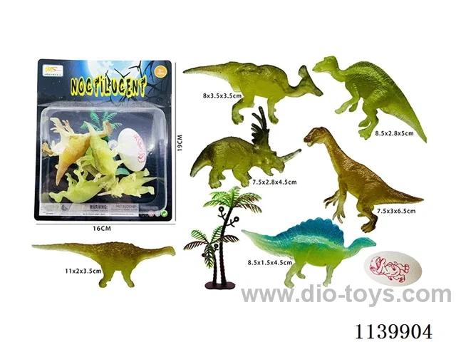 Glow-in-the-Dark 6 Painted Dinosaurs (8PCS)