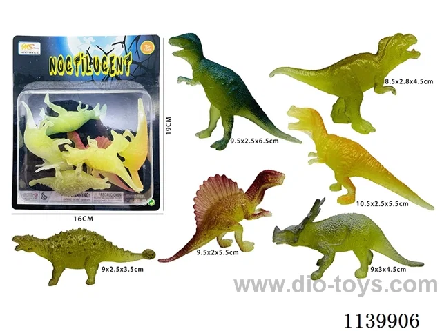 Glow-in-the-Dark 6 Painted Dinosaurs (6PCS)