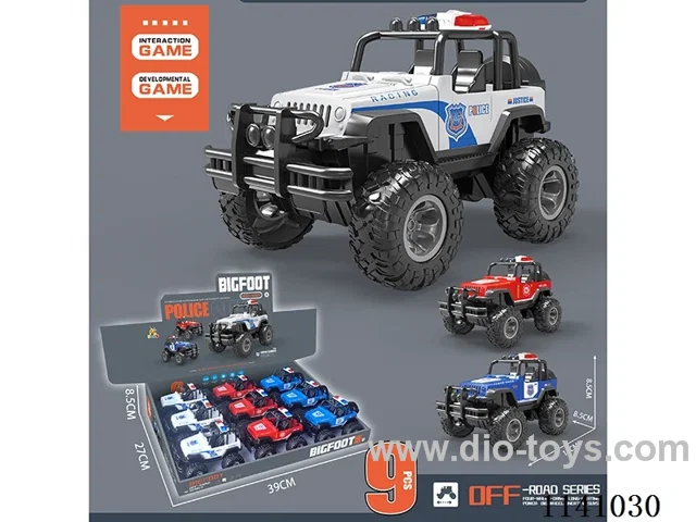 Giant Wheel Warrior Police pull back Buggy Police Car (9 pcs)