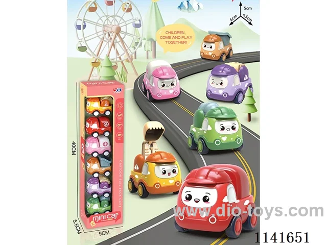 pull back engineering car 6pcs
