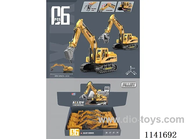 Alloy Inertia Construction Vehicle 6pcs