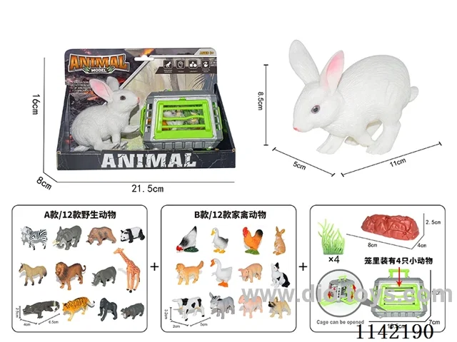 White Rabbit + Animal Cage Combo Set
