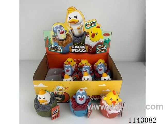 Moe Moe Eggs Pinch and Shout (Chicken, Penguin, Duck) 12pcs with Lights