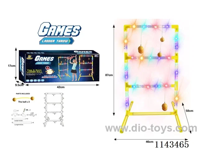 LED Light Up Step Golf Ball Throwing Frame Equestrian Ball Ladder Throwing Sports Toys Games