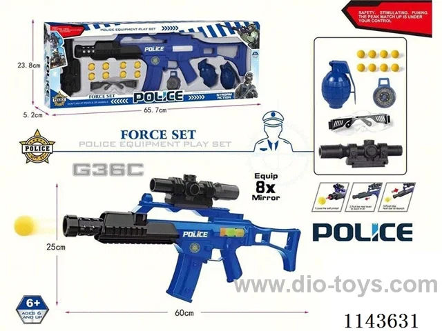 Air powered gun with EVA ball